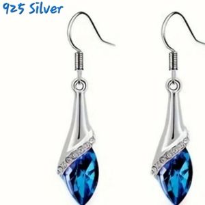 Gorgeous 925 Silver zircon dangle earrings.  NWT. Gorgeous Fast Ship.